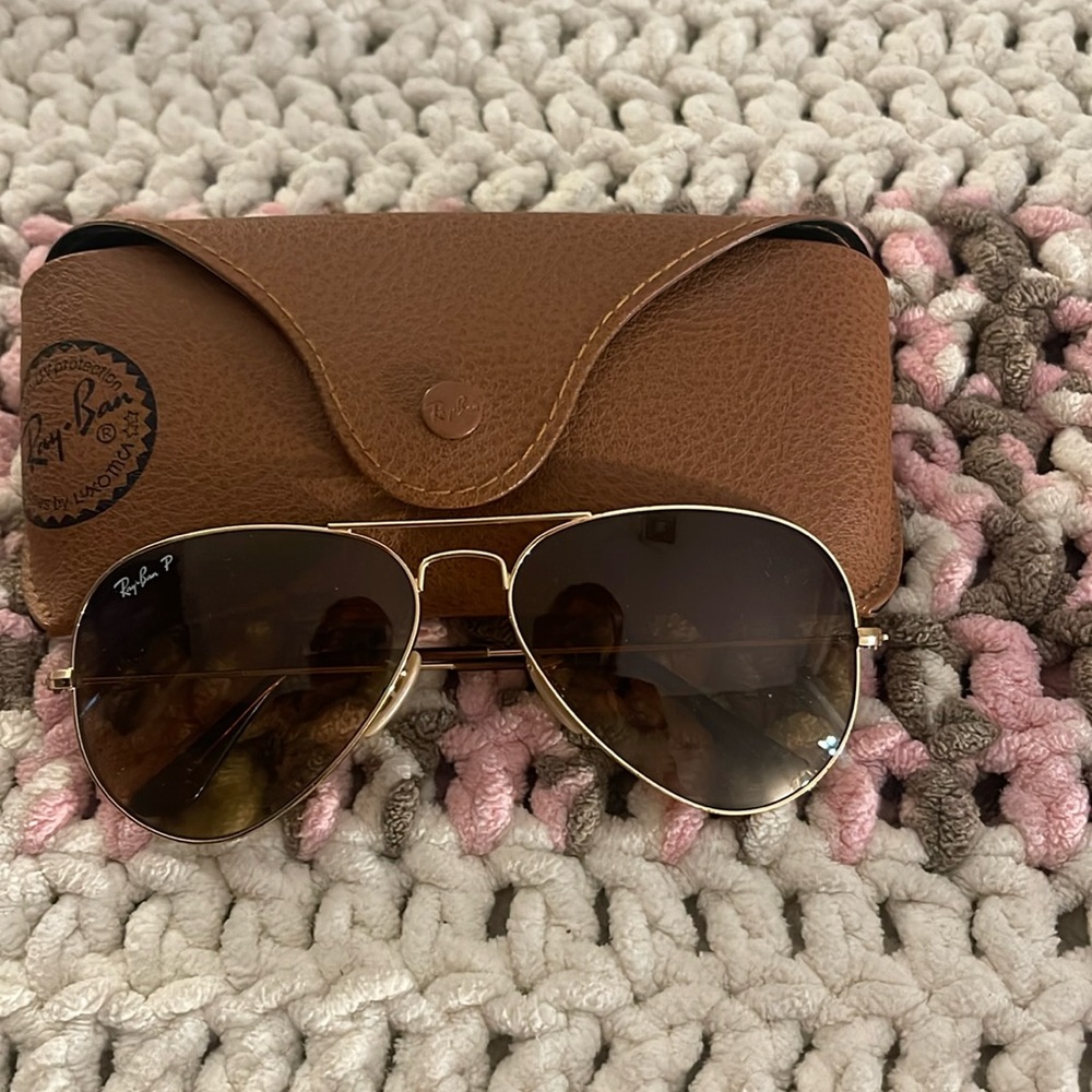 RAYBAN AVIATOR GRADIENT GOLD FRAME BROWN LENSES